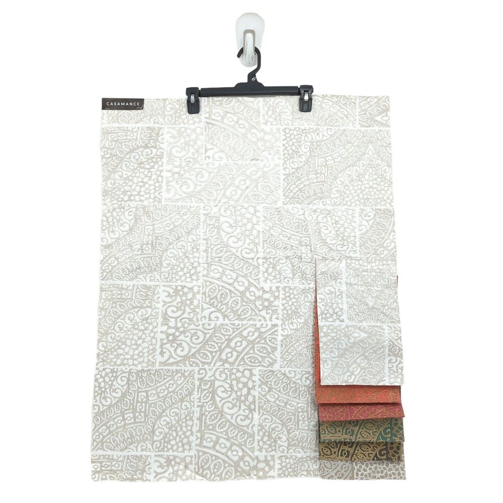 CASAMANCE Alencon Sample Fabric Beige White 6 Swatch Patchwork Embroidered FLAW